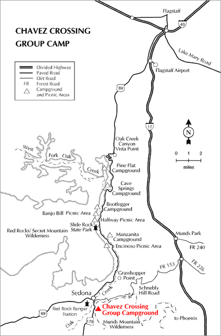 Map of Chavez Crossing Group Campground in Sedona Arizona
