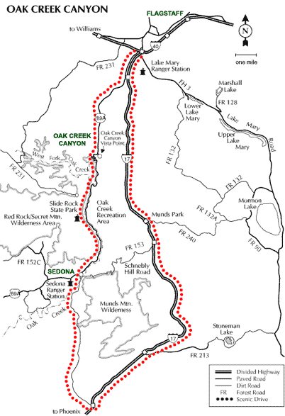 Directions and Miles To Sedona From Flagstaff AZ