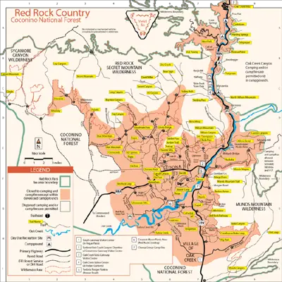 Sedona Az Map Area Attractions Of Sedona Arizona