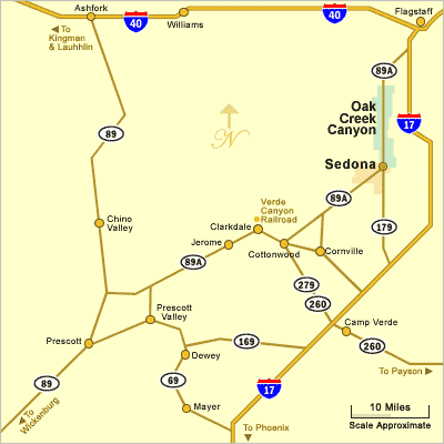 Sedona Az Directions Map 