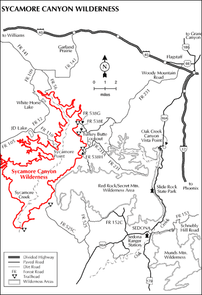 Sycamore Canyon Map